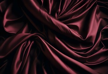 Obraz premium Elegant Black and Burgundy Satin Background Luxurious Silky Drapery with Shimmer