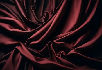 Obraz premium Elegant Black and Burgundy Satin Background Luxurious Silky Drapery with Shimmer