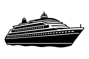 Luxury cruise ship silhouette