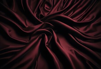 Obraz premium Elegant Black and Burgundy Satin Background Luxurious Silky Drapery with Shimmer