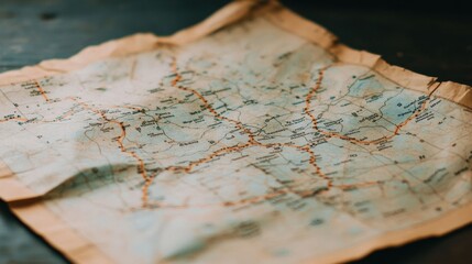 Naklejka premium Detailed Vintage Map Close Up for Travel Planning
