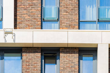 Facade of a modern residential building, building texture