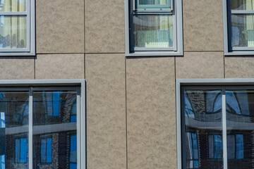 Facade of a modern residential building, building texture