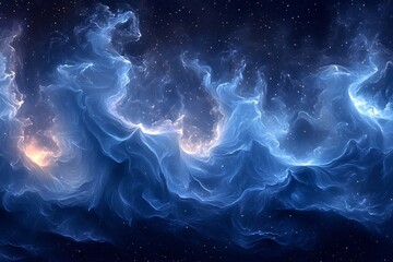 Glowing Blue Wave: Abstract Oceanic Motion