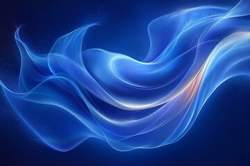 Glowing Blue Wave: Abstract Oceanic Elegance