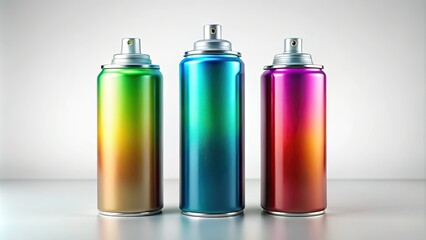 Obraz premium 3D rendered deodorant spray can; panoramic view against a pristine white backdrop. Packaging design highlighted.
