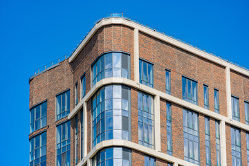 Facade of a modern residential building, building texture