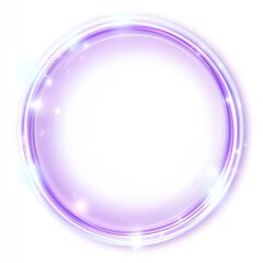 Fototapeta premium Glowing purple circular frame with sparkles.