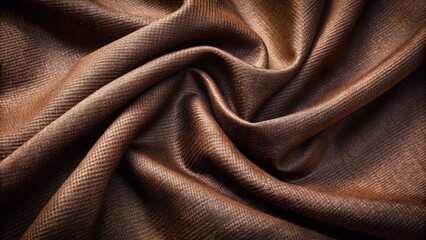 Fototapeta premium Dark brown fabric with subtle sheen texture, soft and smooth material background, tactile feel