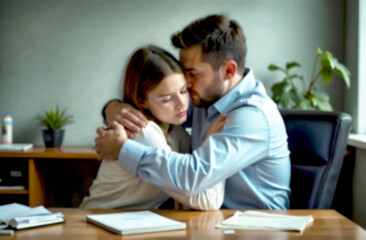 Office interaction raises concerns about harassment between colleagues in a blurred setting