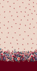 Digital Flower Daman Design 
