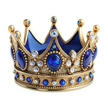 Blue and gold crown with diamonds