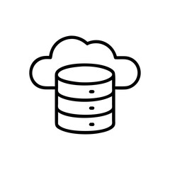 cloud database icon a simple visual representation of cloud based data storage, Cloud Storage Icon Vector Design Template. Editable Stroke.