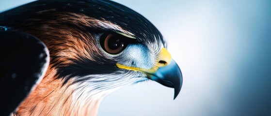 Naklejka premium Majestic Hawk Profile Close up Wild Bird Raptor Nature Photography