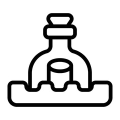 Message Bottle Line Icon