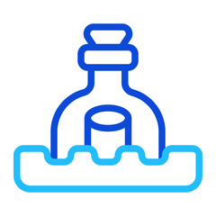 Message Bottle Duoline Icon