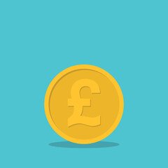 Pound sign icon in flat style, vector illustration