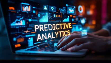 Predictive Analytics on Laptop Screen, Data Science and Predictive Modeling, Business Analytics and Forecasting Technology