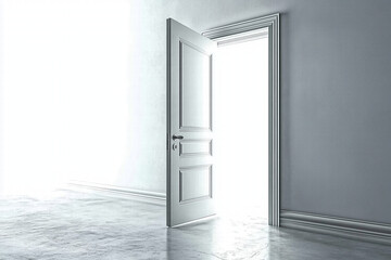 bright open door in minimalist room creates sense of possibility. Generative Ai