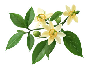 Obraz premium flowering passionfruit plant with vibrant green leaves and delicate yellow flowers, showcasing nature beauty in realistic depiction