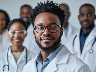 Portraits of diverse Black people professionals—doctors, scientists, entrepreneurs leading