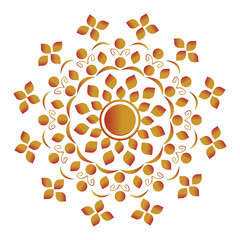 abstract orange background mandala design