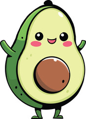 Avocado mascot logo for shop cute design