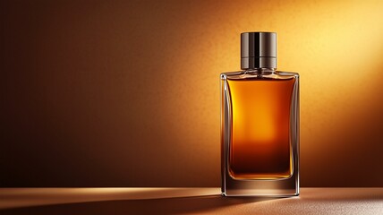 luxury men&rsquo;s cologne bottle with sleek design, metallic finish, and bold background