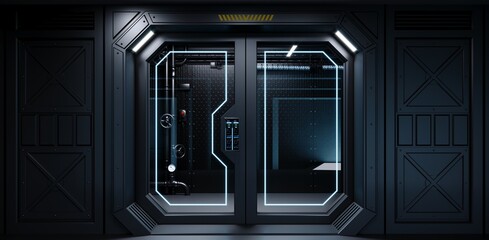 Spaceship airlock sliding door