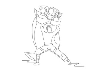 Dragon dances concept one-line drawing