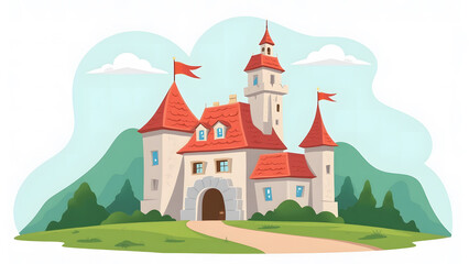 Naklejka premium The Castle Path: A Journey Through Creativity and Design.