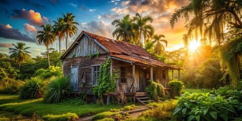 Abandoned Zapata Cottage, Cuba: Rustic Decay and Tropical Overgrowth