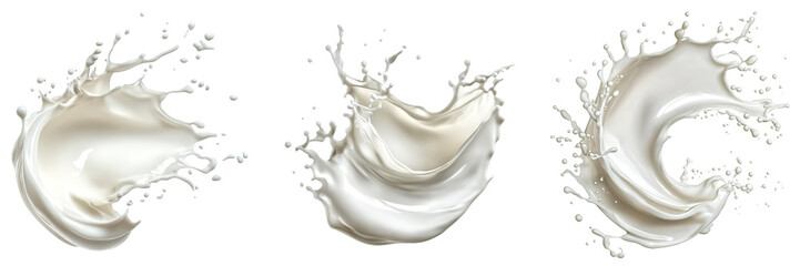 Milk splash on a transparent background