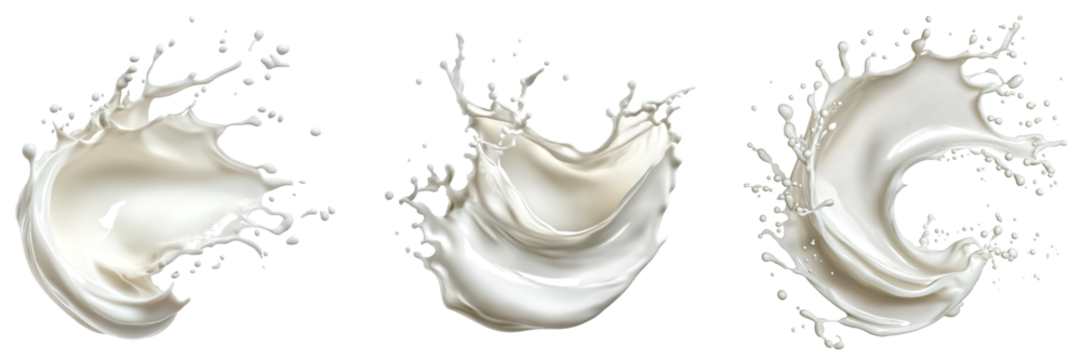 Milk splash on a transparent background