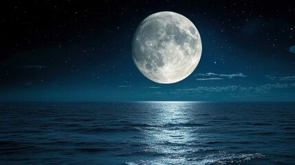 Ethereal moonlit nights Peaceful night under moon's reflection