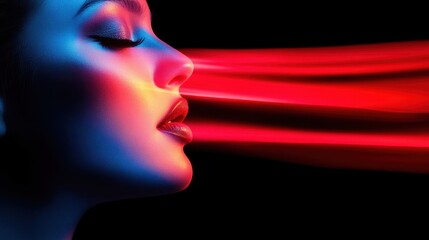 Close-Up of Lips Whispering a Secret in Bold Colors