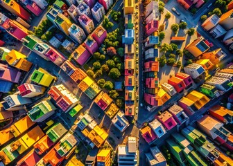 Abstract Geometric Aerial Cityscape Background for Website Header