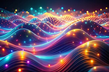 Obraz premium Abstract Glowing Waves: Modern Tech Background with Right-Side Copy Space