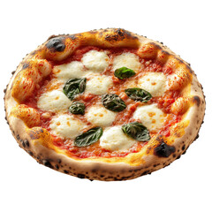 Delicious margherita pizza with fresh basil and mozzarella served hot from the oven