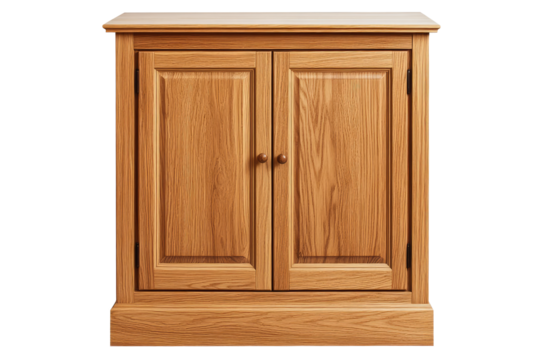 Wooden cabinet isolated on white or transparent background