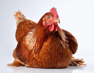 chicken in the white background studio shot 