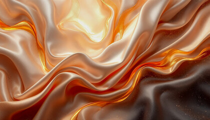 An abstract background of light pastel, pale powder, soft brown, beige, dusty rose, and white. Satin silk fabric