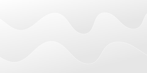 Abstract minimalistic white paper wave curve lines banner background design.

