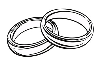 a black and white drawing of rings
