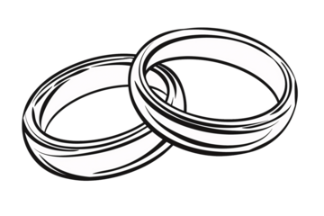 a black and white drawing of rings