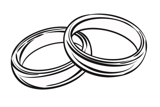 a black and white drawing of rings