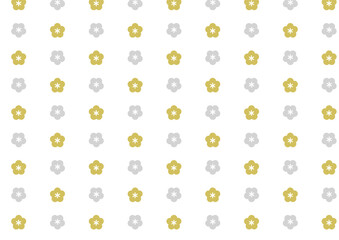 梅のシームレスパターン　金　銀　背景　正月