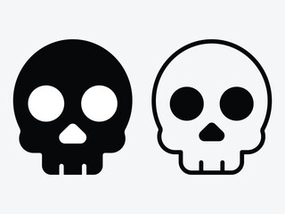Scull Icon Vector. Human Bone Icon. Had Bone Silhouette. Scull Vector Silhouette.