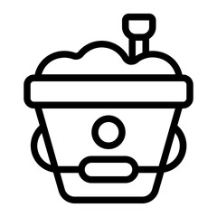 Sand Bucket Line Icon