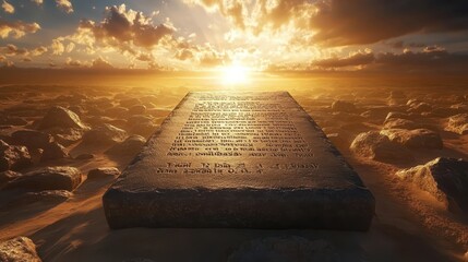 ten commandments on stone tablets